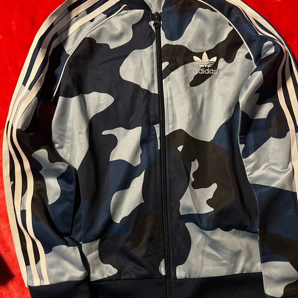 Adidas Camo Track Jacket in Navy & Gray